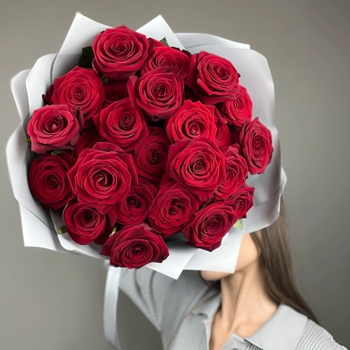 «Королевский бархат» – 25 роскошных красных роз из Эквадора  Багратионовск Калининградская область