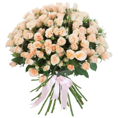 Нежный букет из персиковых кустовых роз – воплощение изысканности Багратионовск Калининградская область