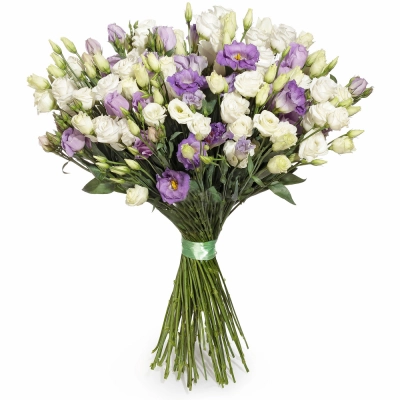 Изысканный букет из белых и фиолетовых эустом – гармония контрастов Багратионовск Калининградская область