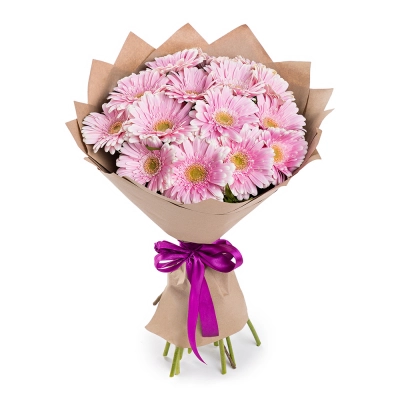 Нежный букет из 15 розовых гербер – воплощение трогательных чувств Багратионовск Калининградская область