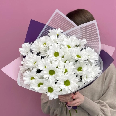 Букет «Весеннее настроение» – свежесть белых хризантем Багратионовск Калининградская область