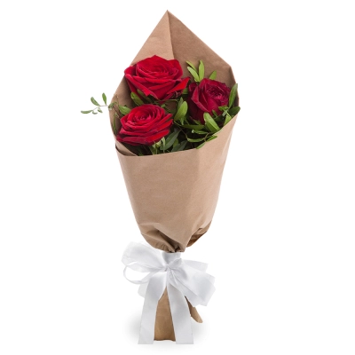 Букет из 3 красных роз – символ любви и нежности Багратионовск Калининградская область