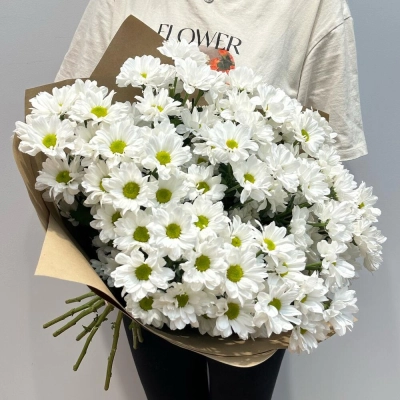 Букет «Летняя свежесть» – дыхание лета в белых хризантемах Багратионовск Калининградская область