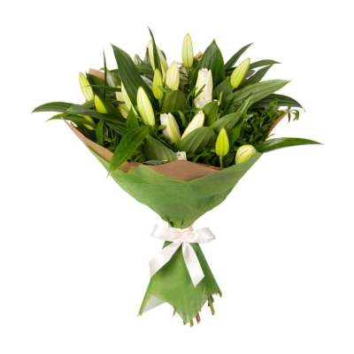 Нежный букет из лилий с фисташкой – элегантность в каждой детали Багратионовск Калининградская область
