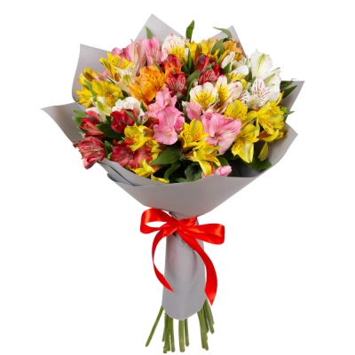 Букет «Рассвет» из разноцветных альстромерий Багратионовск Калининградская область