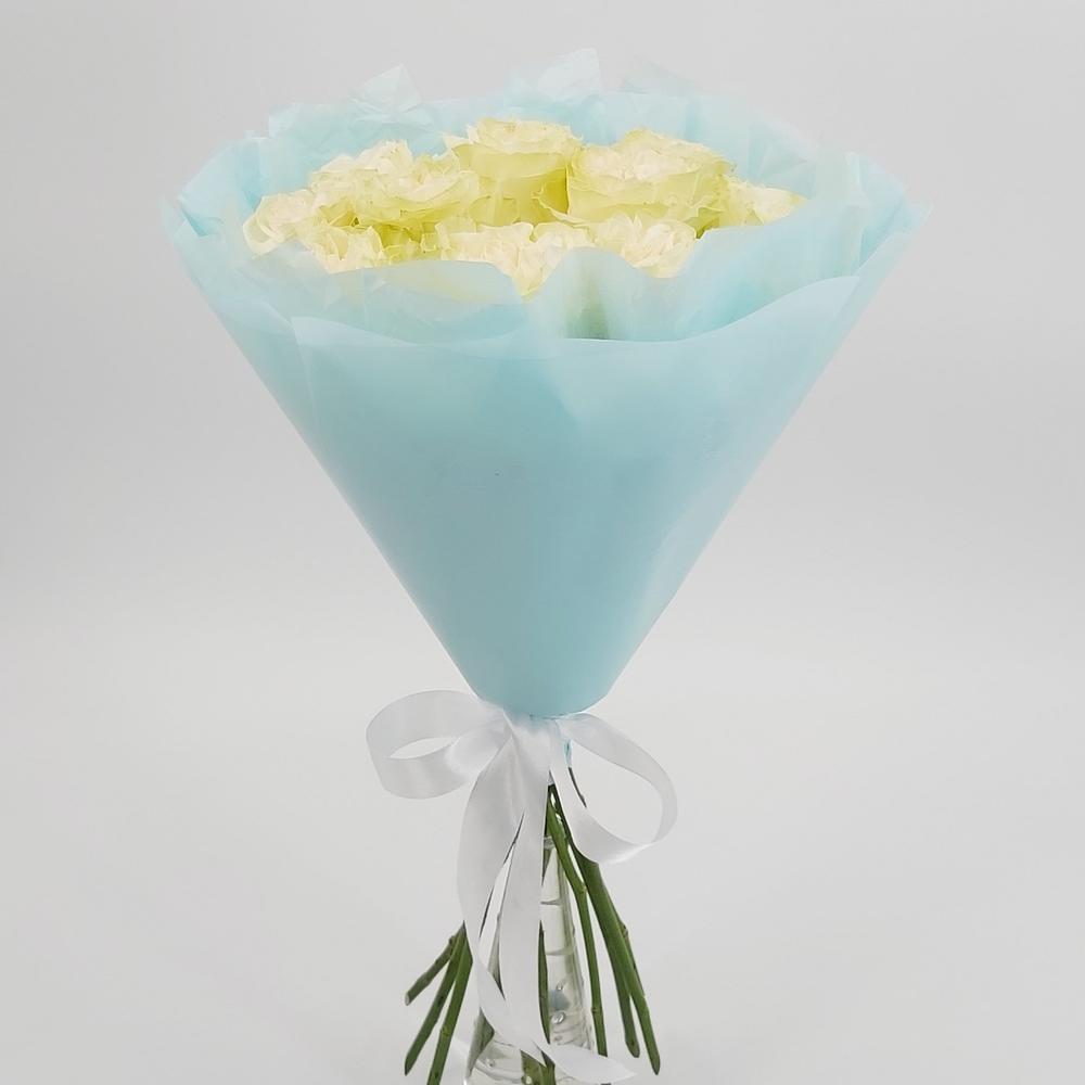 Букет «Кружевное облачко» – 11 белоснежных роз в нежной упаковке Багратионовск Калининградская область