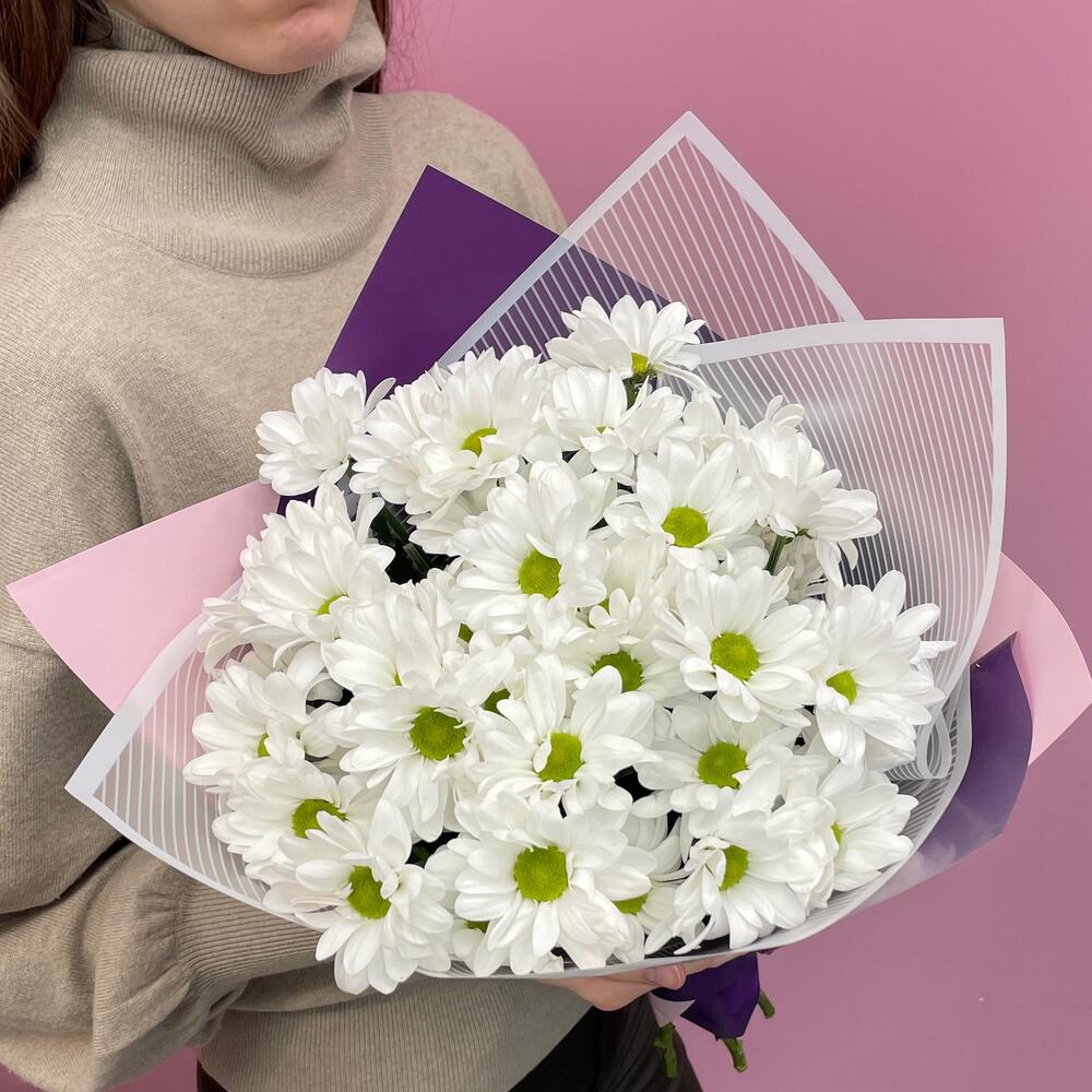 Букет «Весеннее настроение» – свежесть белых хризантем Багратионовск Калининградская область