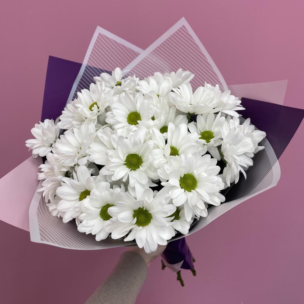 Букет «Весеннее настроение» – свежесть белых хризантем Багратионовск Калининградская область